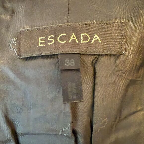 Escada Women’s Blazer Sz 38 (US 8) Gray 100% Wool Career Office Staple FLAW READ - Picture 13 of 16